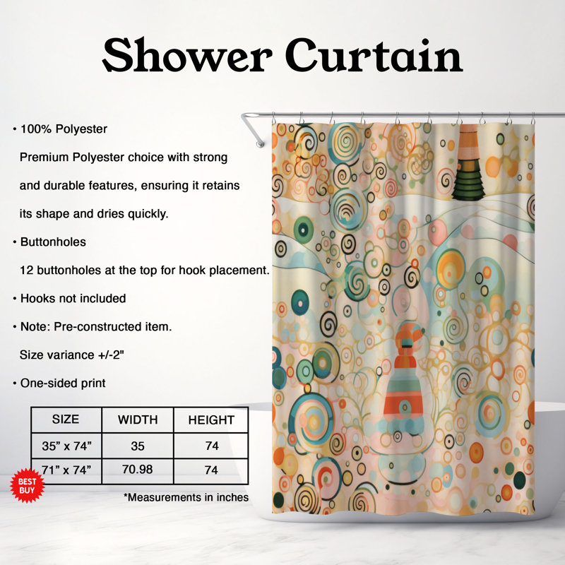 Rideau de douche Shimmering Tree - Premium, H 74 po x l 71 po