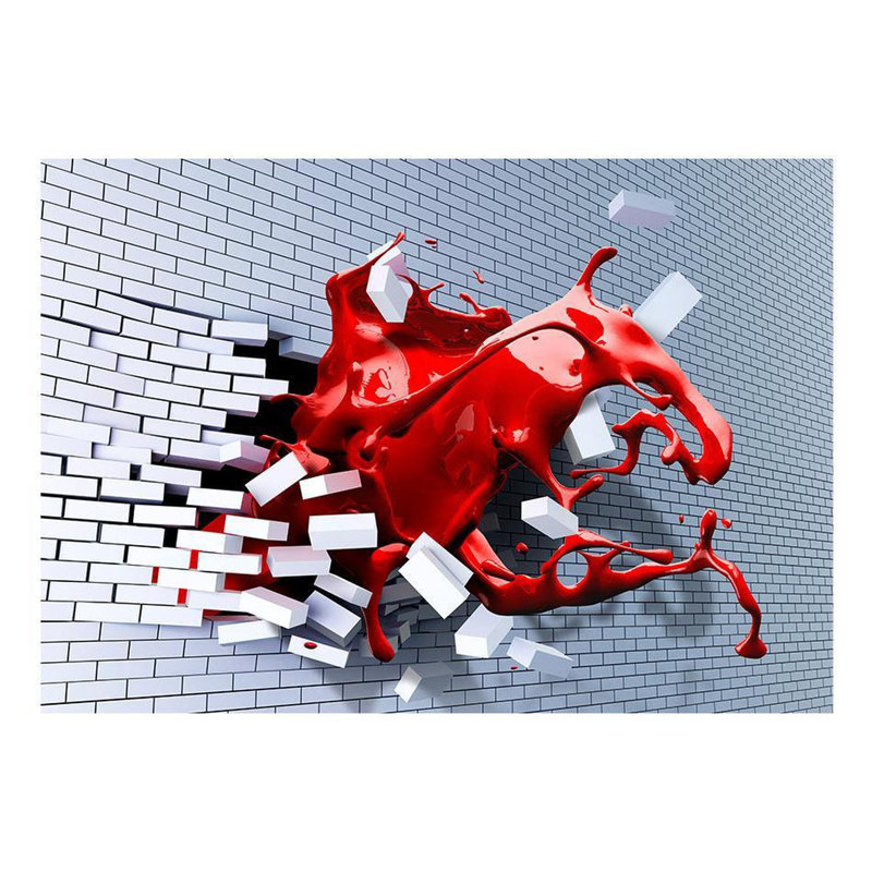 Papier peint Bulwell illusion 3D - Inspiration écarlate, L 68 po x L 98 po