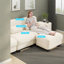 Canapé d'angle modulaire à compression en chenille beige en forme de U, salon moderne