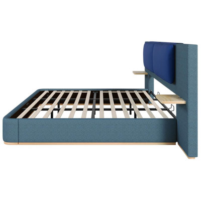 Upholstered Platform Bed With Panel, Platform Bed Frame With Anti-Collision Soft Rounded Corners, Stable And Solid, No Box Spring Needed, Easy Assembly