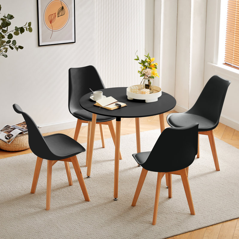 4 - Person Dining Set, Black, Black