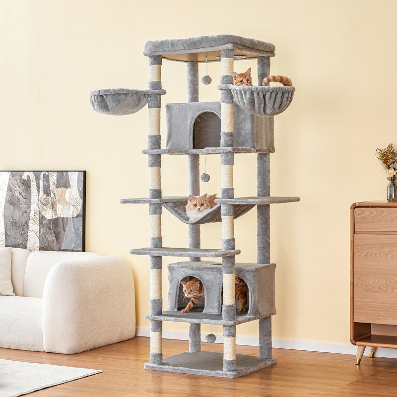 Danniela 77.6'' H Cat Tree, Light Gray