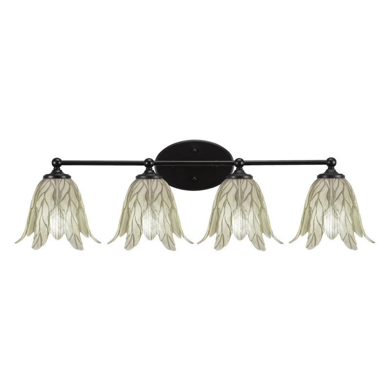 Capri Dimmable 4-Light Bath Bar with Glass Shade