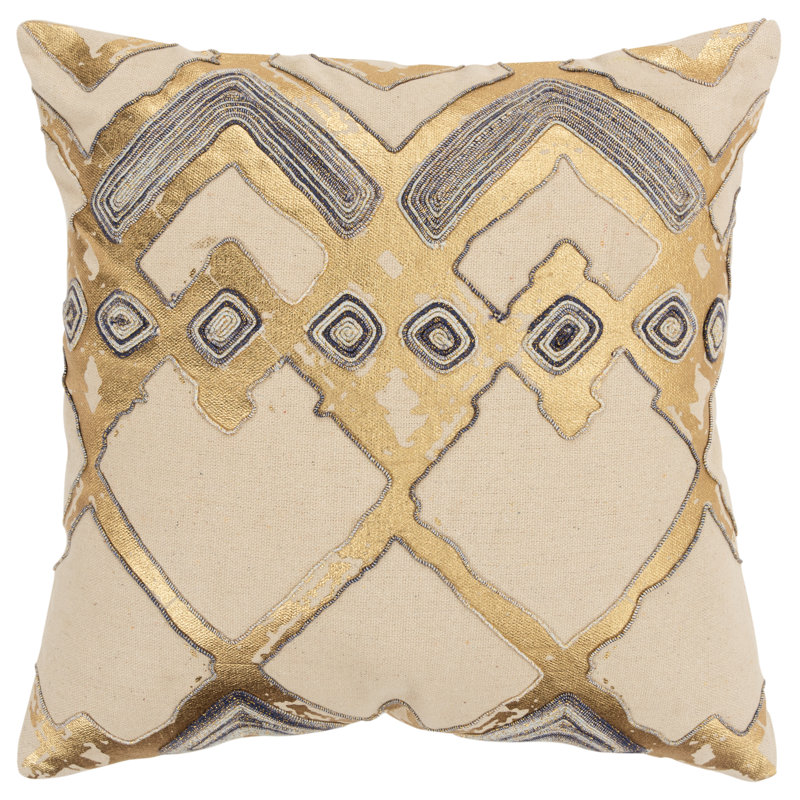 Embroidered Cotton Throw Pillow
