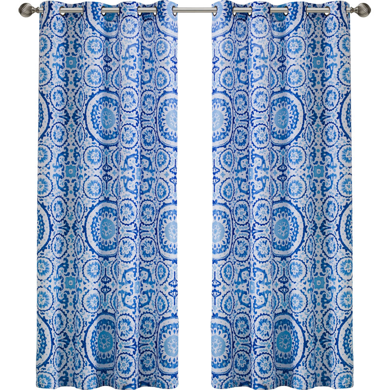 Paire de rideaux obscurcissant avec œillets Koga, Bleu