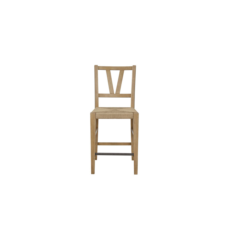 Chaise à hauteur de comptoir à lattes (ensemble de 2), Havane clair