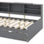 Lit plateforme double avec tablettes, lit gigogne et tête de lit-925522409