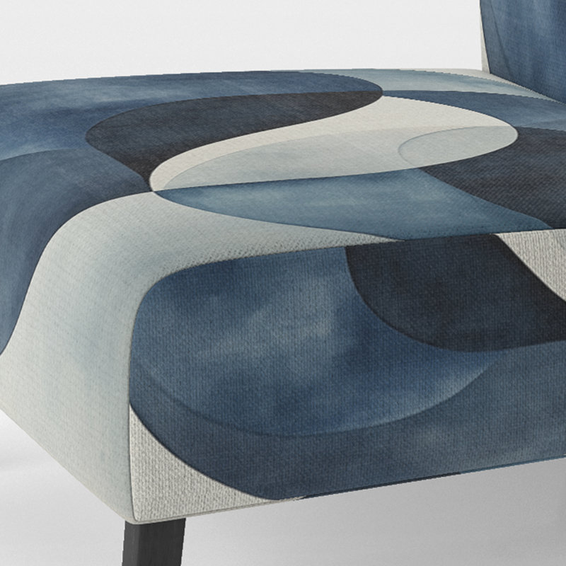 Fauteuil de chambre en forme de V abstrait, Slipper Armless