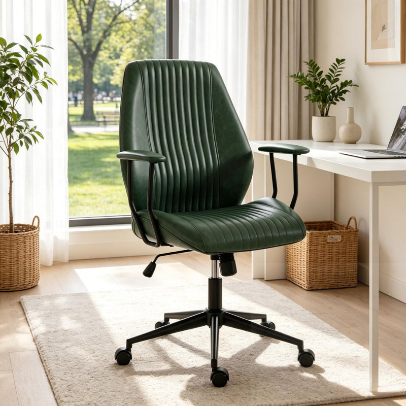 Chaise de bureau pivotante à 360 °, Vert, Vert