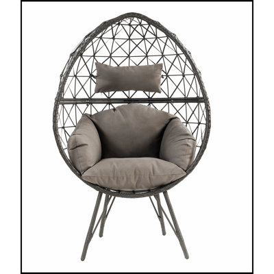 Chaise longue en osier et tissu Aeven