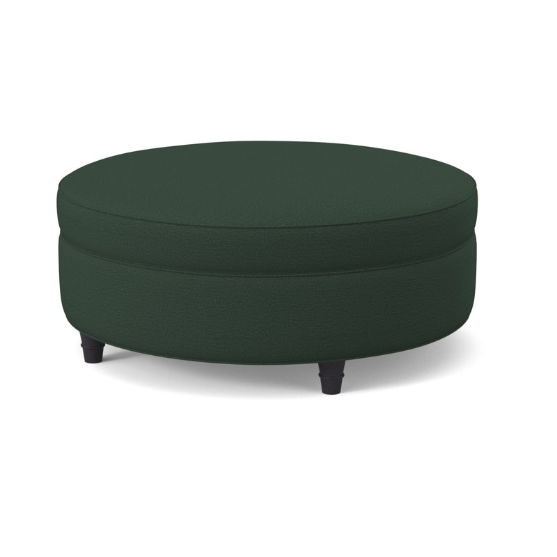 Duke Round Ottoman, Elise Flax, Vintage Ebony