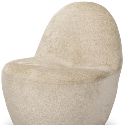  Beige Chenille Slipper Chair