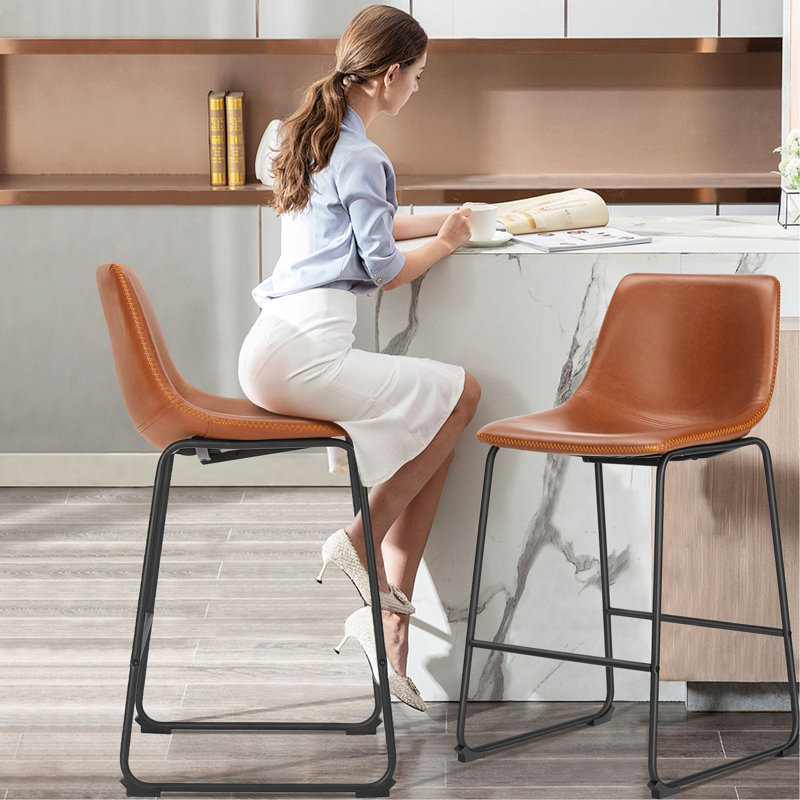 Comfortable And Stylish Counter Height Bar Stools With Ergonomic Design And Premium Leather Upholstery