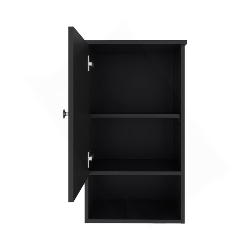 Pharmacie H 28,6 po, avec 1 porte et 3 tablettes, noir, Noir