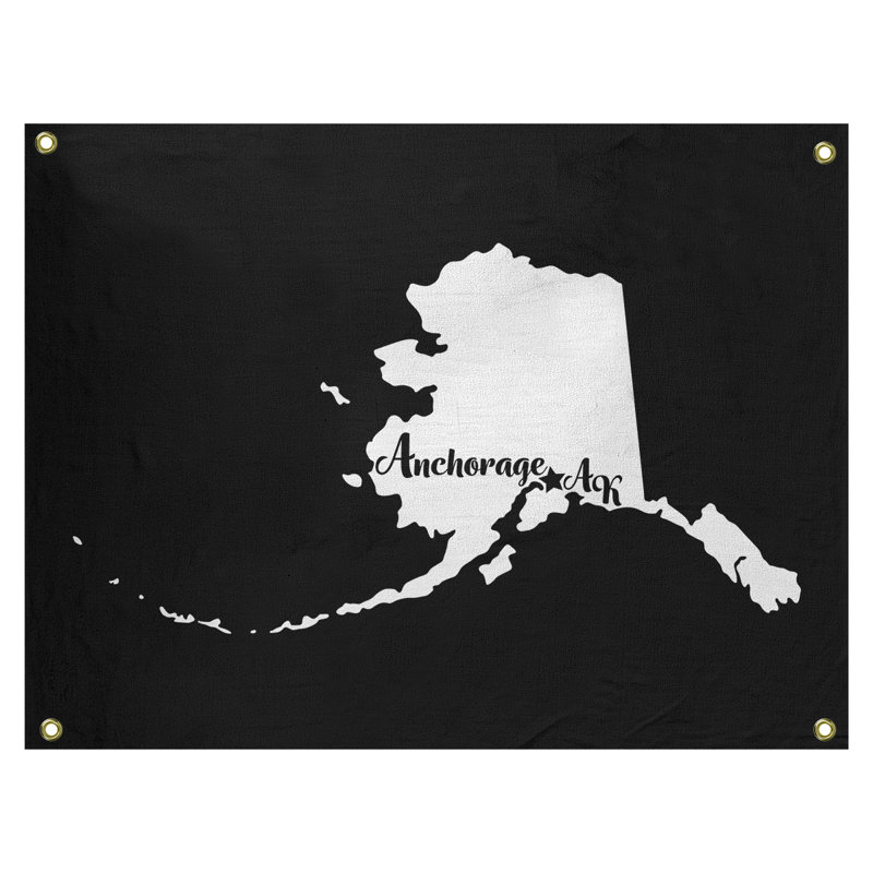 Tapisserie murale alaska ancrage, H 26 po x l 36 po, Noir