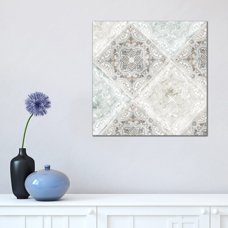 Delicate Tiles by Eva Watts - Wrapped Canvas Print, 45.72 cm H x 45.72 cm W x 3.175 cm D
