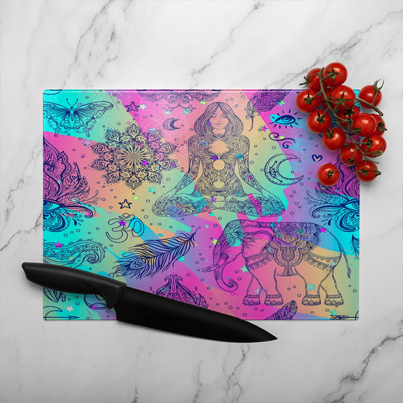 Rainbow Glass Chopping Board