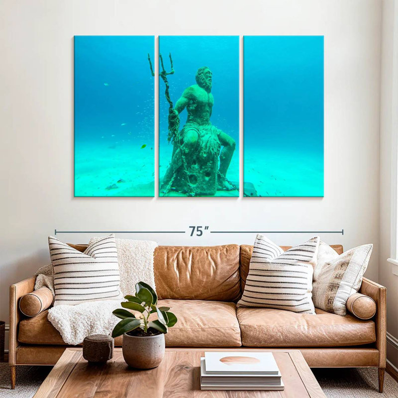 Kelan Sunken Poseidon Statue, 42" H x 65" W