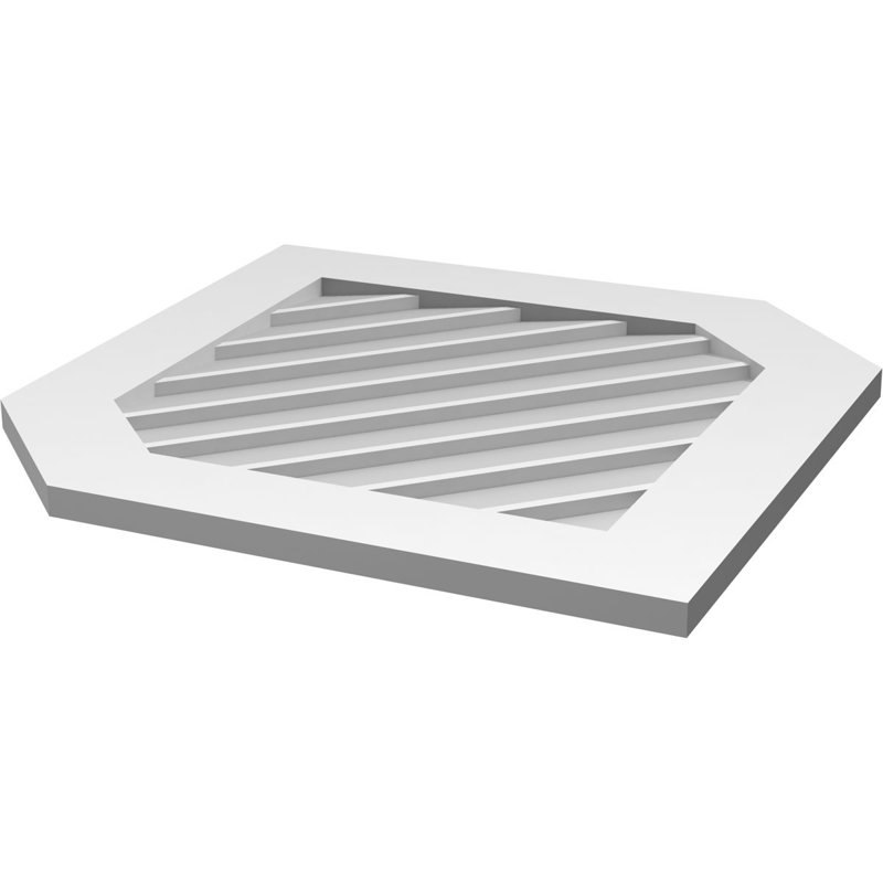 Ventilé vertical à pignon vertical en uréthane non piqué 12/12, H 1 po x l 28 po x L 36 po