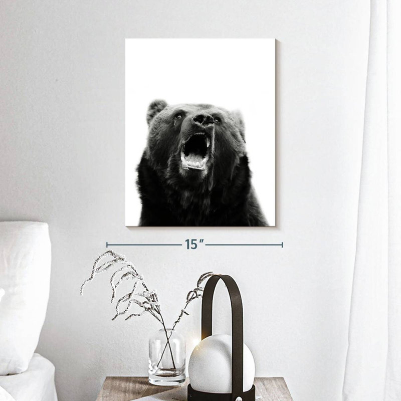 «Snarling Grizzly Bear» sur toile, H 12 po x l 15 po x P 1,25 po