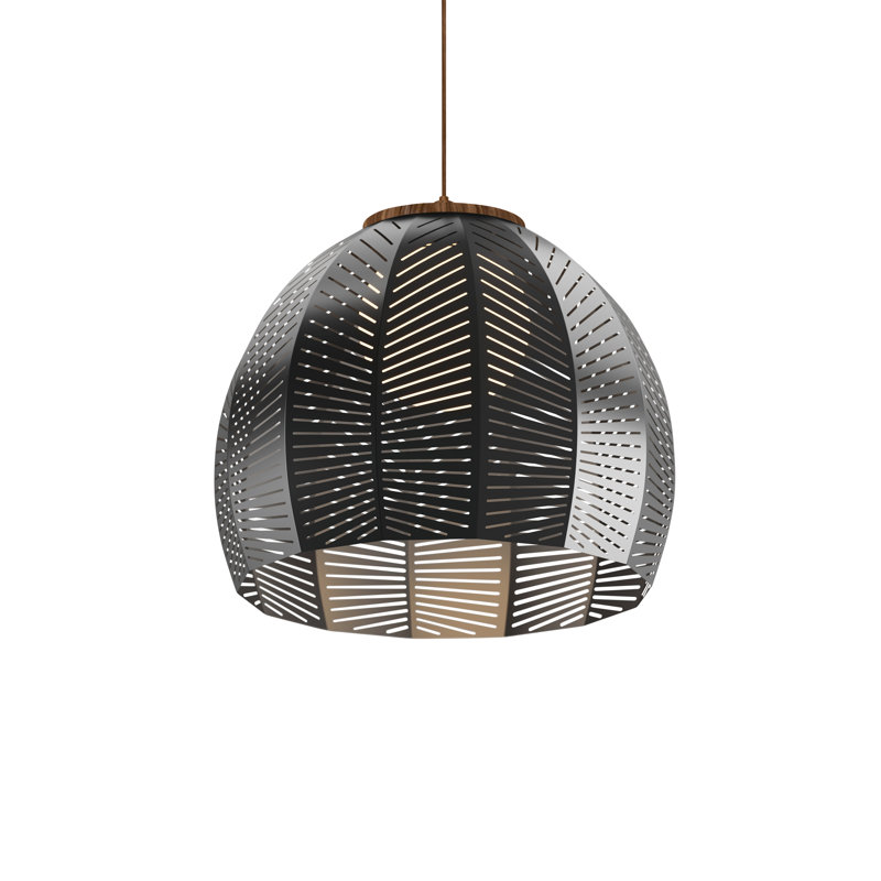 Amicus 1 - Light LED Pendant, 10.25" H x 12" W x 12" D, 2700K, Walnut/Textured Black