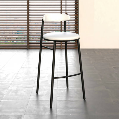 Upholstered Counter Stool with Metal Frame