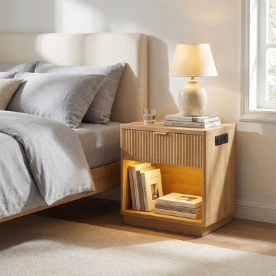 Modern Nightstand with Charging Station