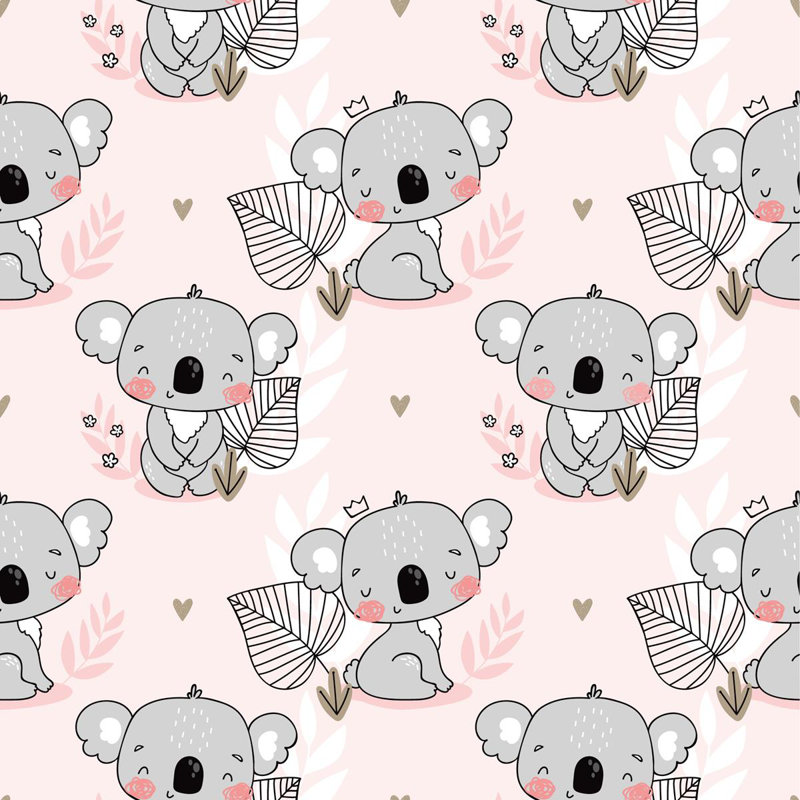 Rouleau de papier peint adhésif 8,5 pi x 24 po Enosburgh Koala