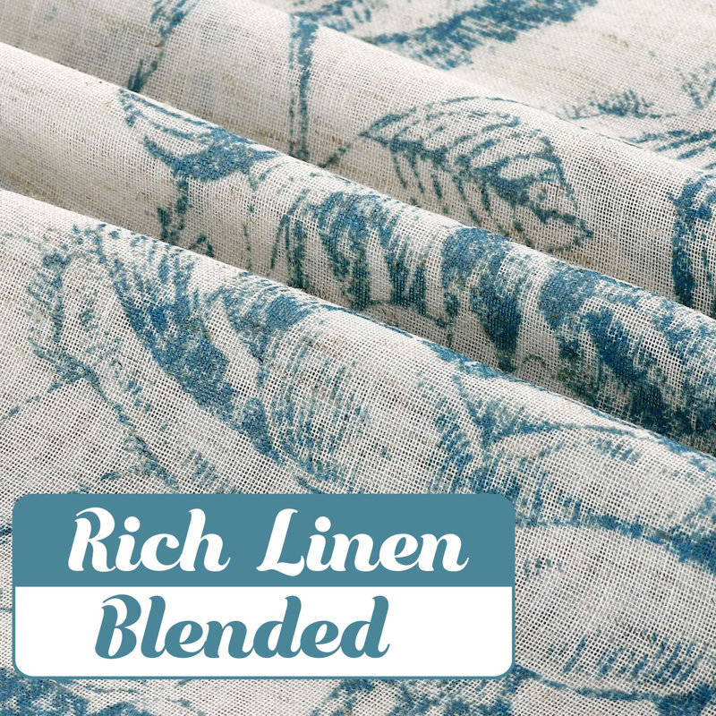 Green Linen Curtains Farmhouse Curtains for Home/Office Light Filtering Burlap Privacy Curtain 2 Panels, 52" W x 96" L