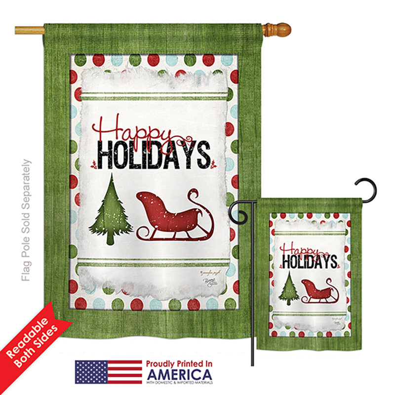 Ensemble de 2 drapeaux en polyester 2 côtés "happy wonderland" classic happy