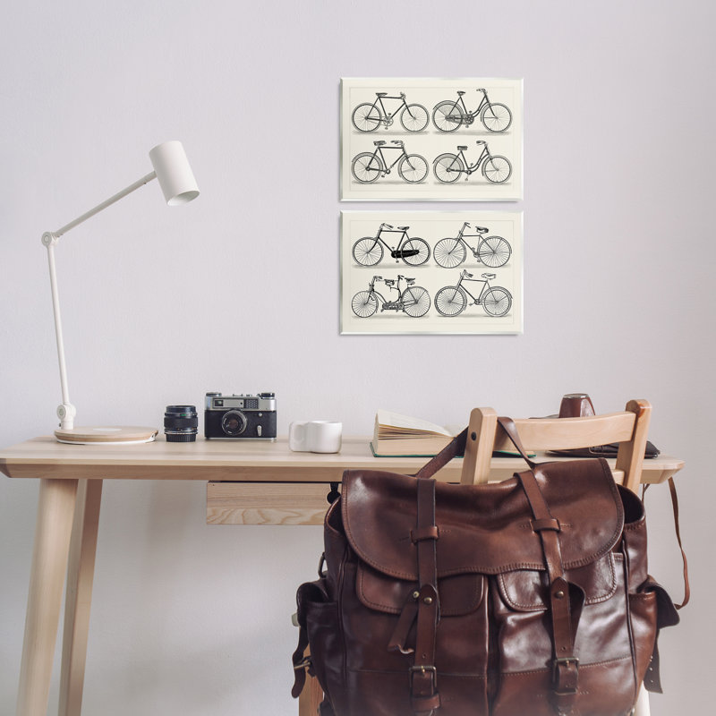 Ensemble de plaques murales rétro sur vélo par Vision Studio, H 10 po x l 15 po