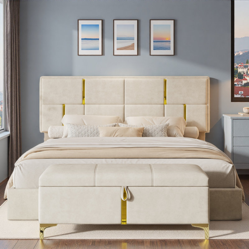 Aneekha Piece Bedroom Set, Beige