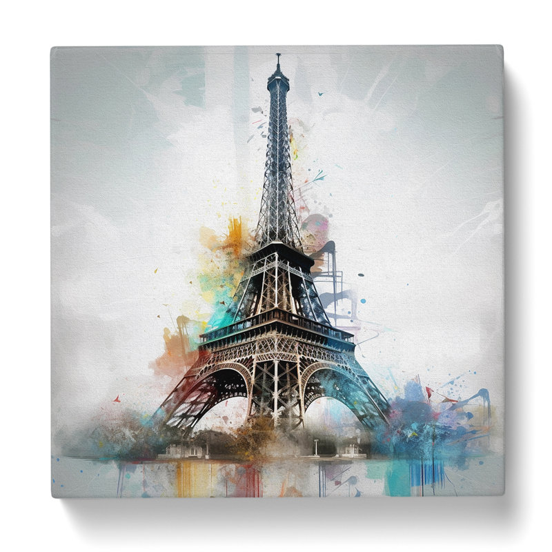 Eiffel Tower Conceptual Art - Wrapped Canvas, 35cm H x 35cm W x 3cm D