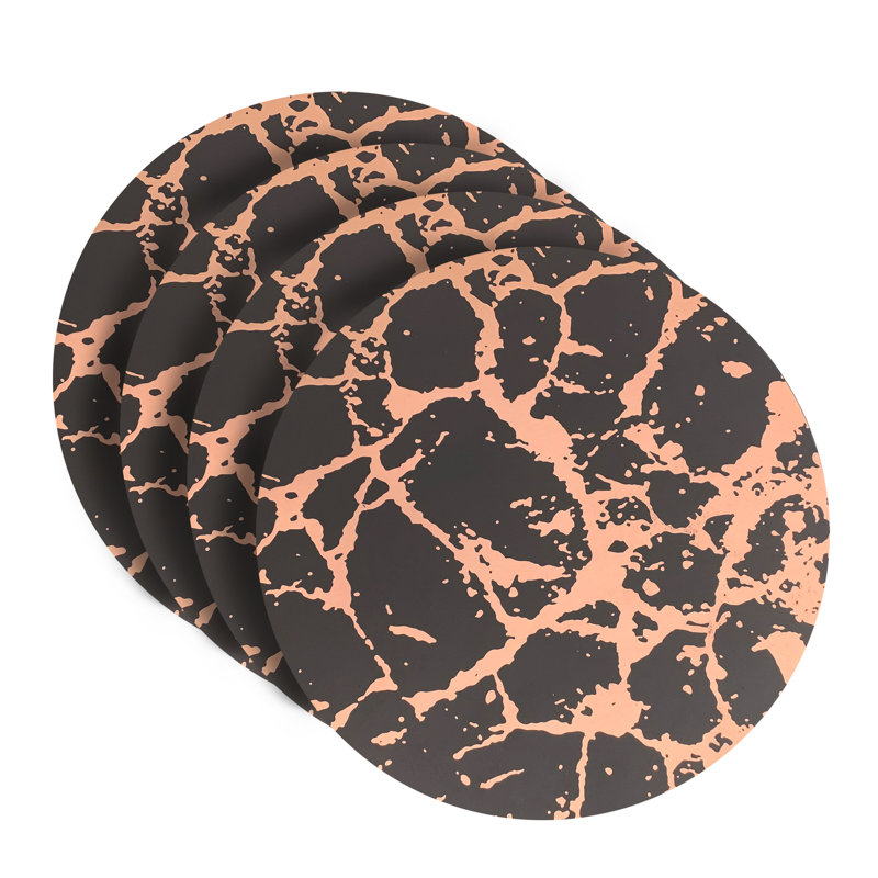 Tapis de table Artemij Placemats, Noir / or rose