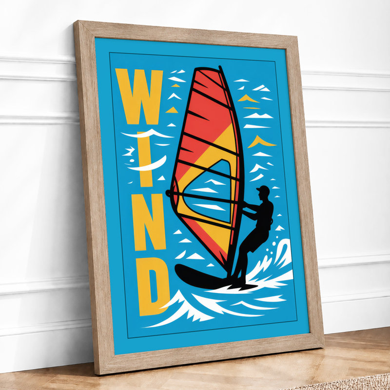 Wind Rider Modern - Print, A1 - 84.1 x 59.4 cm, Oak