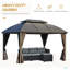 Auvent pour pavillon de jardin avec toit double en acier galvanisé, structure en aluminium