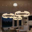 Lustre moderne rond à 3 anneaux en cristal argenté, suspension DEL à intensité variable, diamètre 32 po + 24 po + 16 po