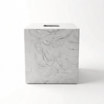 Marble Matte Resin Tissue Box Cover