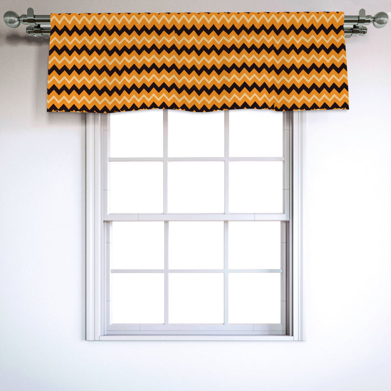 Sateen Chevron Ruffled Window Valance