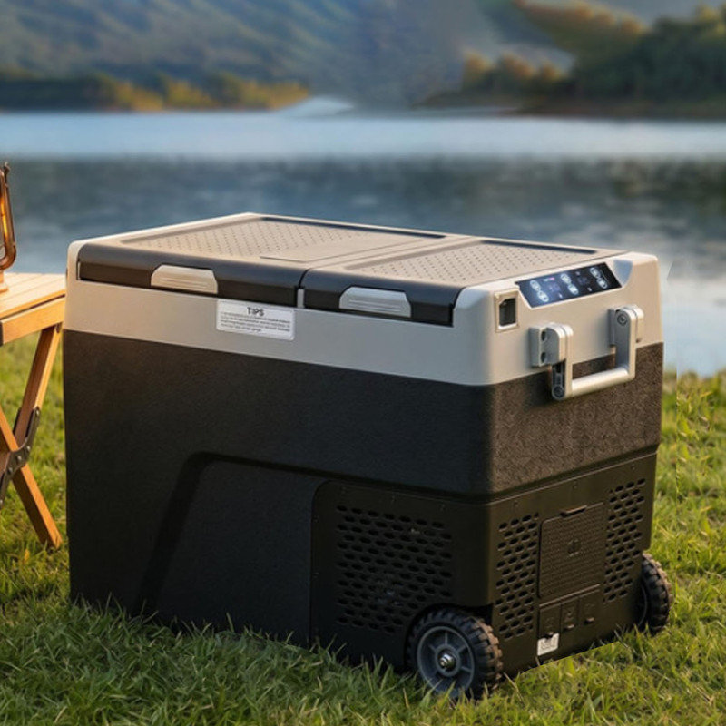 Réfrigérateur portatif à deux zones 50QT, refroidisseur pour voiture et maison 12 / 24V avec roues
