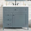 Meuble-lavabo moderne de 36 pouces avec lavabo, panneau de fibres à densité moyenne et armoire en bois d'hévéa, 3 tiroirs, tablette réglable pour le rangement et l'organisation-1047647793-1047647798