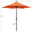 Parasol de marché d'extérieur avec manivelle 108 po Bruton-512097929