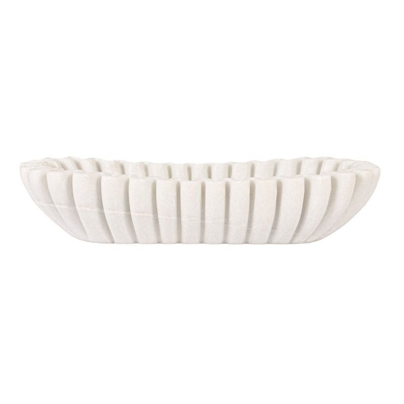 Pietra Marble Oval Ruffle Bowl