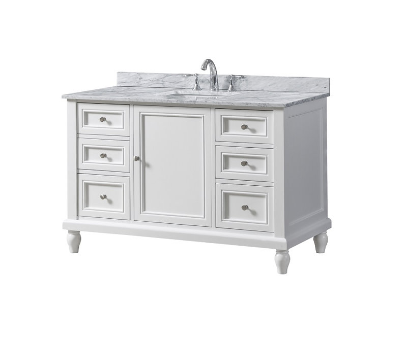 48'' Single Bathroom Vanity with Marble Top