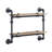 2 Tier Wall Shelving, Oak And Sandy Black, Metal Frame, Water Pipe Style, 9"W Shelf, 12" For Office Display Style Metal, Gap, Ideal Stylish Storage