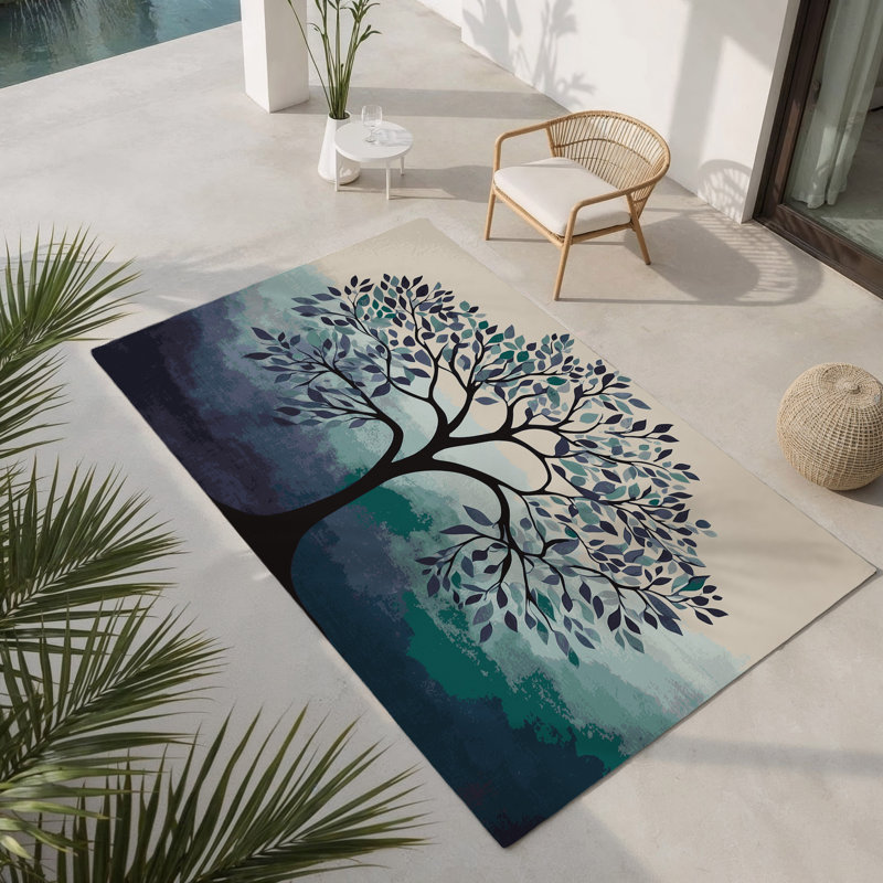 Tapis d'intérieur et d'extérieur Whimsical Woodland, Rectangulaire 8 pi x 10 pi