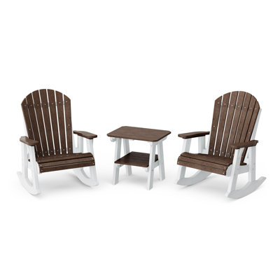 Ensemble de chaises berçantes 3 pièces avec table d'appoint Heritage Adirondack Heritage
