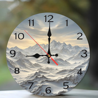 Horloge murale Snowy Mountain