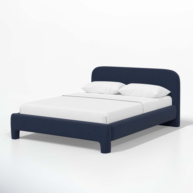 Illy Upholstered Standard Bed, Classic Ink Performance Velvet, Queen
