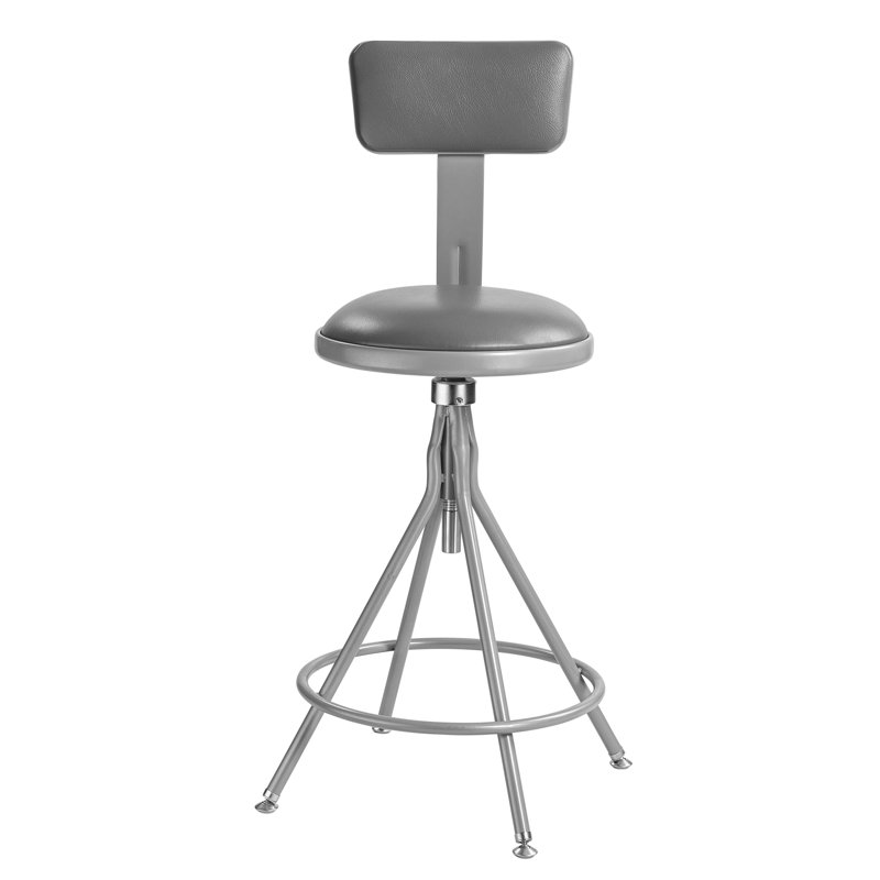 6500 Series Backed Adjustable Height Ergonomic Lab Stool with Footring